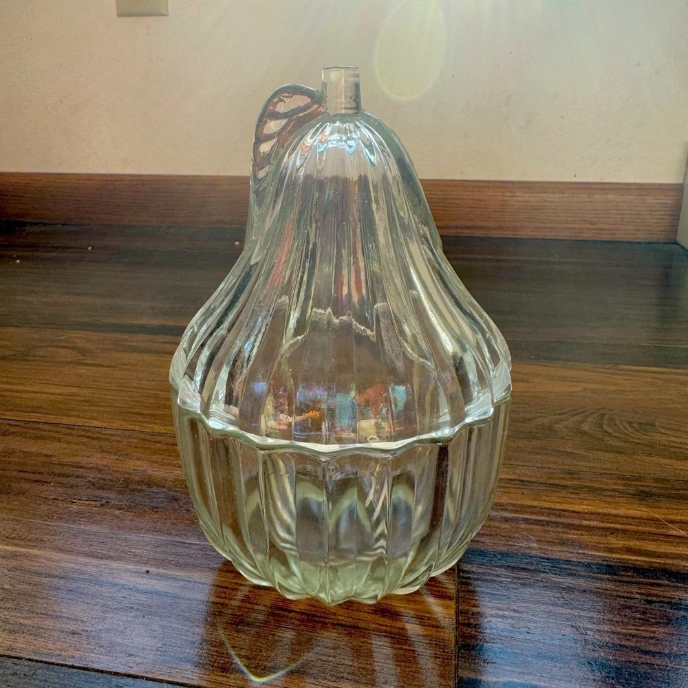 Vintage Ribbed Pear Candy Dish